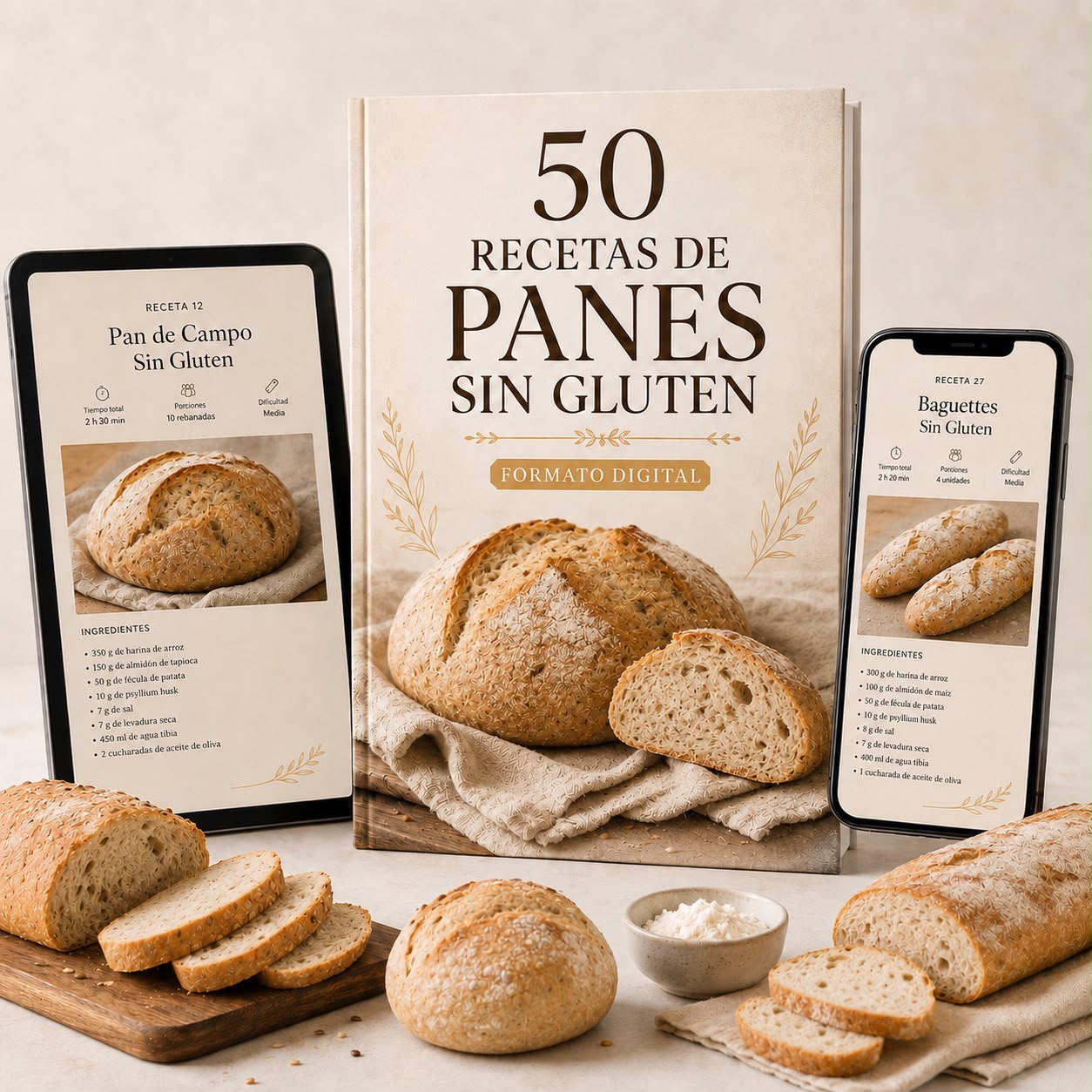 🥖 50 RECETAS DE PANES SIN GLUTEN +  🎁 4 REGALOS